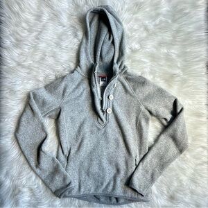 North Face Size Small Womens Hoodie Pullover Gray Quarter Zip/Button